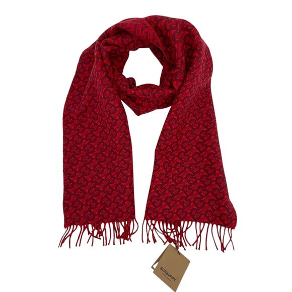 BURBERRY TB Motif Jacquard Cashmere Scarf - Picture 1 of 11